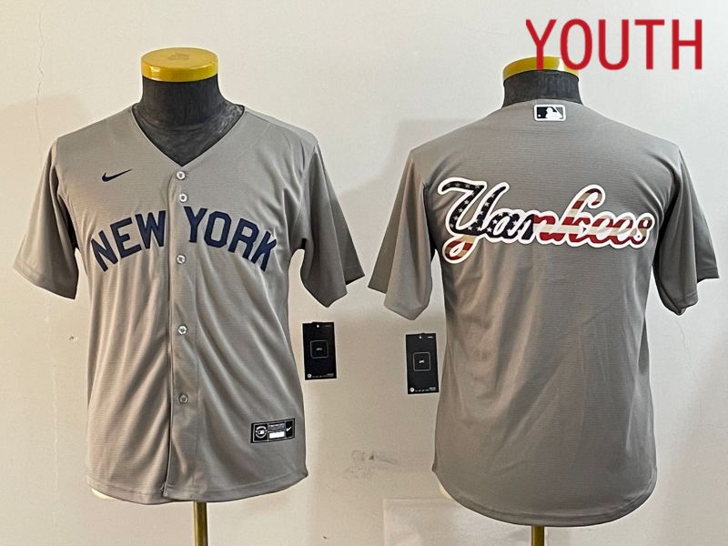 Youth New York Yankees Blank Grey Game 2024 Nike MLB Jersey style 12183->youth mlb jersey->Youth Jersey
